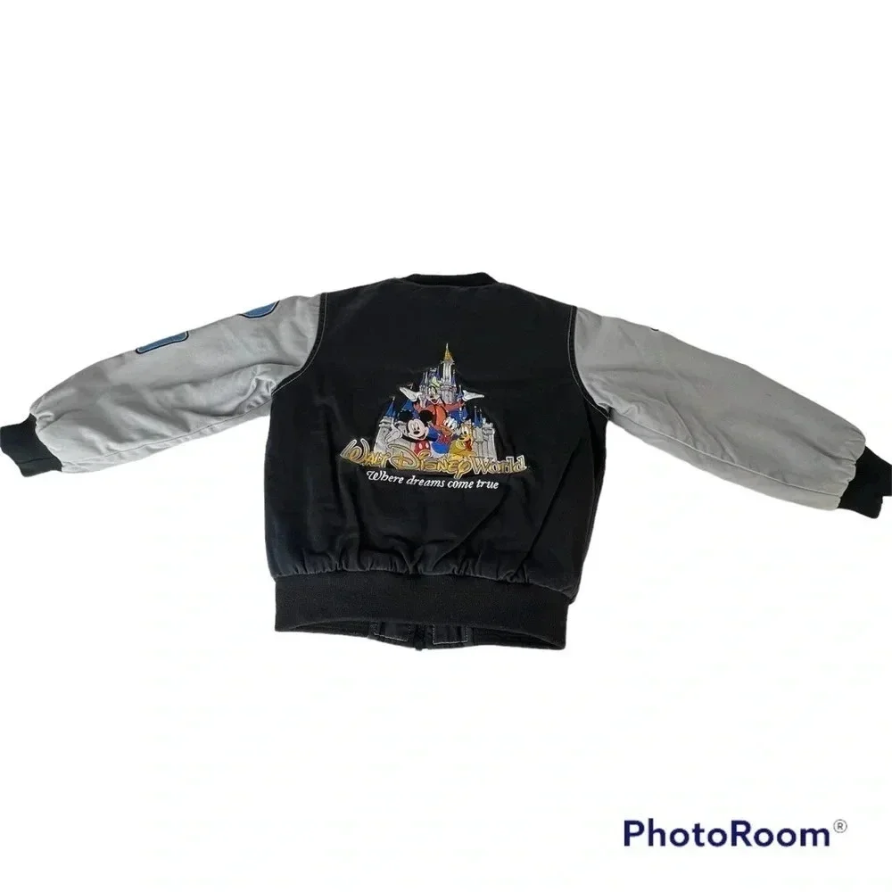 Walt Disney World Where Dreams Come True Bomber Patch Jacket Size S Full Zip